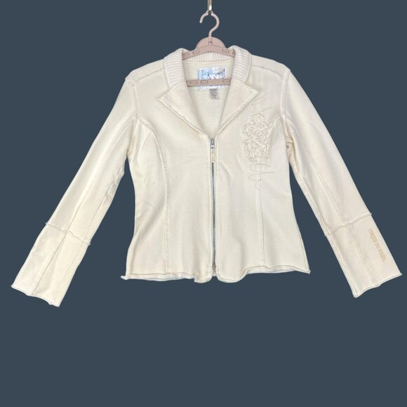 Cirque Du Soleil Jacket Womens Large Cream Zip Up Embroidered Performance Circus - Picture 8 of 11
